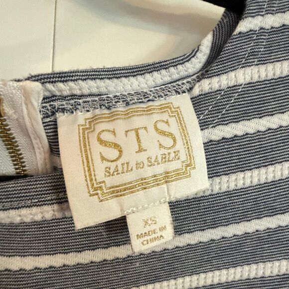 Sail to Sable grey and white striped crewneck shift nautical dress size xs - Picture 5 of 11